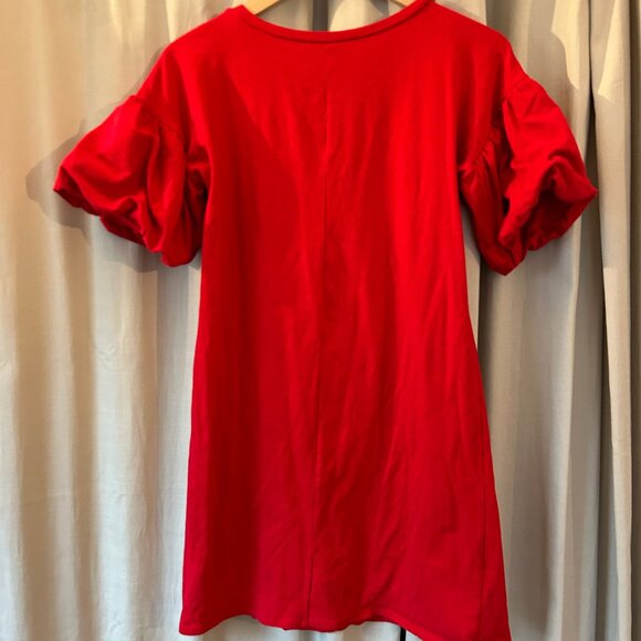 Cute Red Puff Sleeve Dress - Picture 4 of 5
